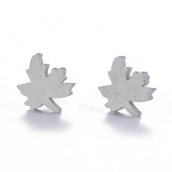 Non-Tarnish Autumn Theme Unisex 304 Stainless Steel Stud Earrings