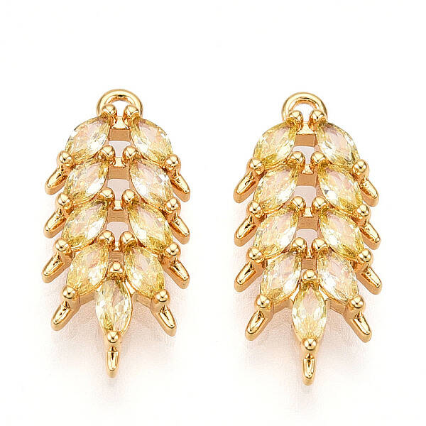 Brass Micro Pave Cubic Zirconia Pendants