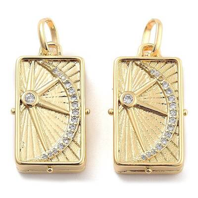 Brass Pave Clear Cubic Zirconia Pendants
