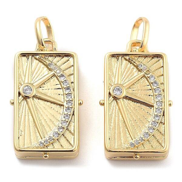 Brass Pave Clear Cubic Zirconia Pendants