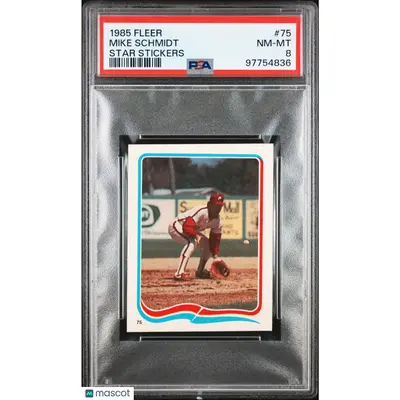 Mike Schmidt PSA 1985 Fleer Star Stickers Star Stickers #75 8 97754836