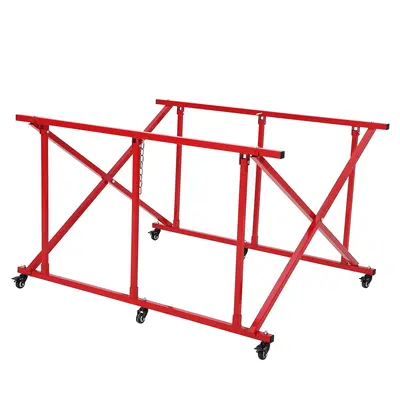 Garvee Folding Truck Bed Cart Dolly 6 Lockable Wheels 800lbs Capacity Steel Foldable Design Garage Use