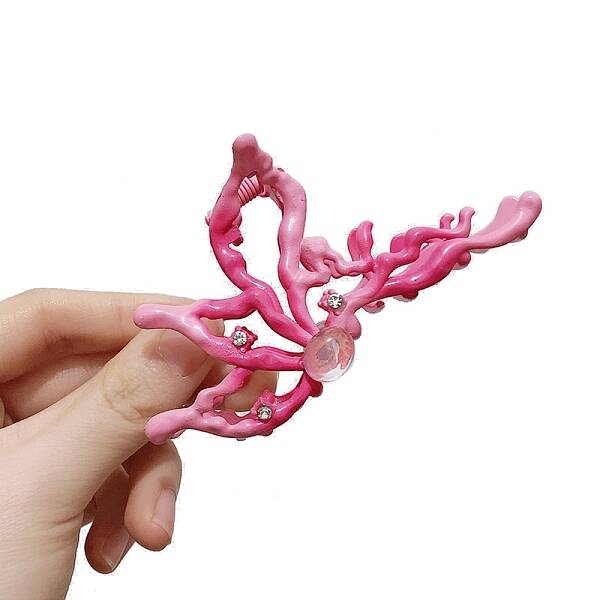 Gradient Butterfly Alloy Rhinestone Large Claw Hair Clips