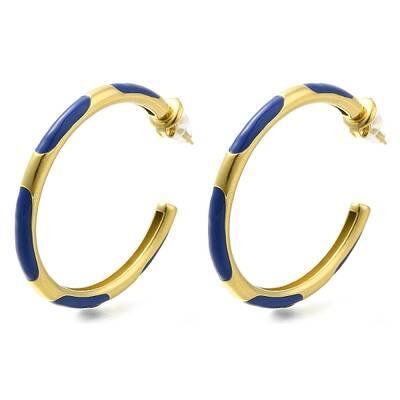 Ion Plating(IP) 304 Stainless Steel Enamel Stud Earrings
