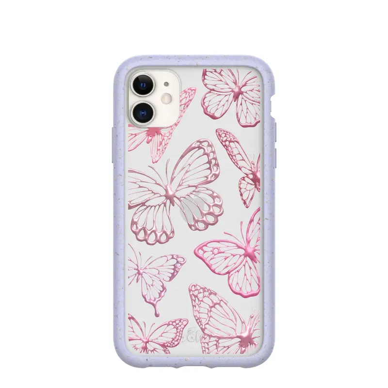 Clear Butterfly Effect iPhone 11 Case With Lavender Ridge