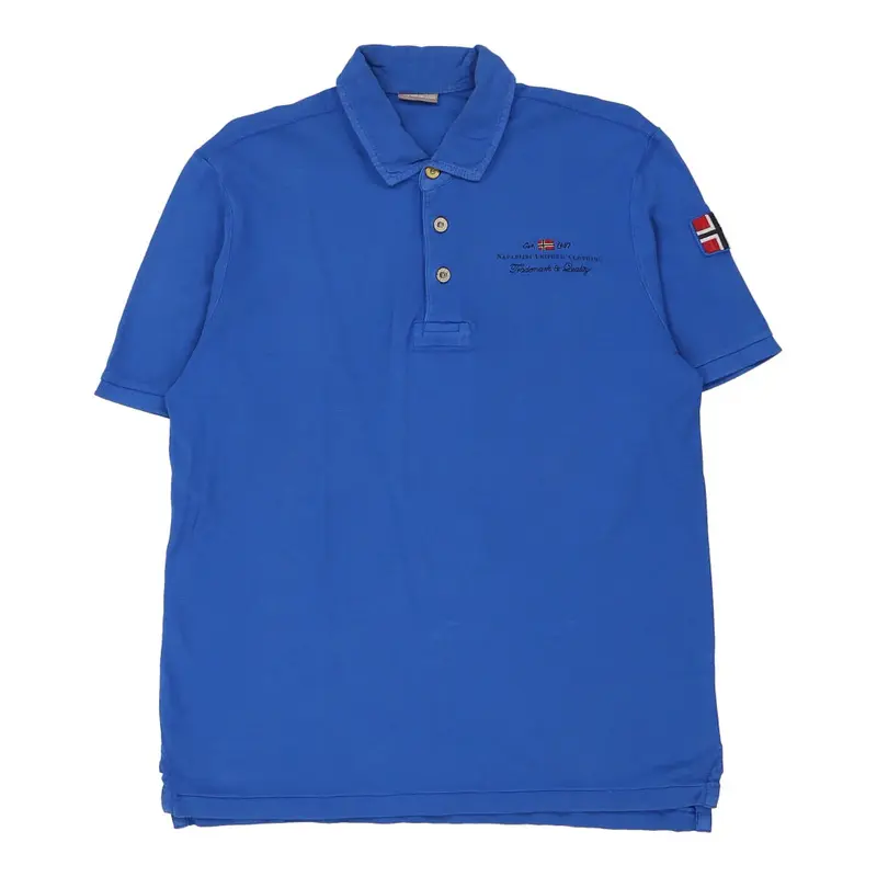 Napapijri Polo Shirt - Medium Blue Cotton