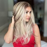 A14 by ASIOM Warm Blonde Highlight 13x4 HD Glueless Synthetic Lace Front Wig for Women Natural Straight 20\