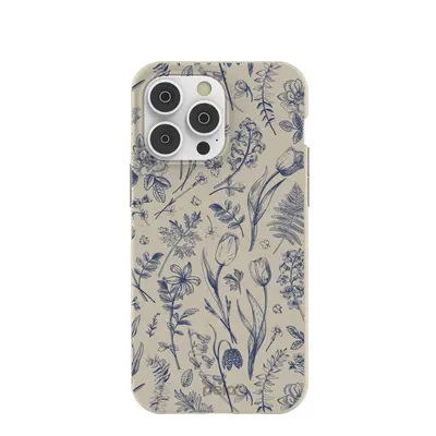 London Fog Indigo Bouquet iPhone 14 Pro Max Case