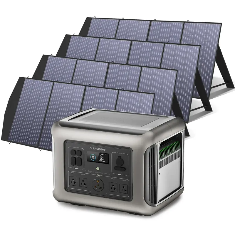 ALLPOWERS Solar Generator Kit 2500W Power Station 200W Solar Panel