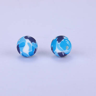 Printed Round Silicone Focal Beads