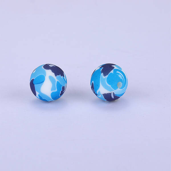Printed Round Silicone Focal Beads