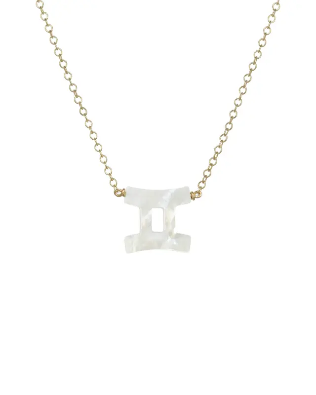 Zodiac Necklace | Metal Color: Gold | Sign: Gemini