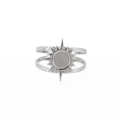 201 Stainless Steel Open Cuff Finger Ring Enamel Settings
