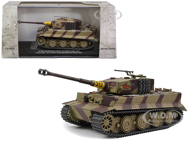 German Late Production Sd. Kfz. 181 PzKpfw VI Tiger I Ausf. E Heavy Tank #312 Schwere Panzerabteilung 505 Poland 1944 1/43 Di...
