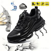 WUKEKE Men's Breathable Mesh Work Sneakers - Durable, Anti-Slip Safety Shoes with Steel Toe Protection, Comfort Fit for All S...