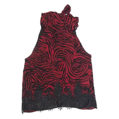 MINT VELVET Womens Printed Vest Red Sleeveless Viscose Animal Print UK 14
