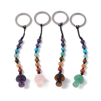 7 Chakra Gemstone Beads Keychain