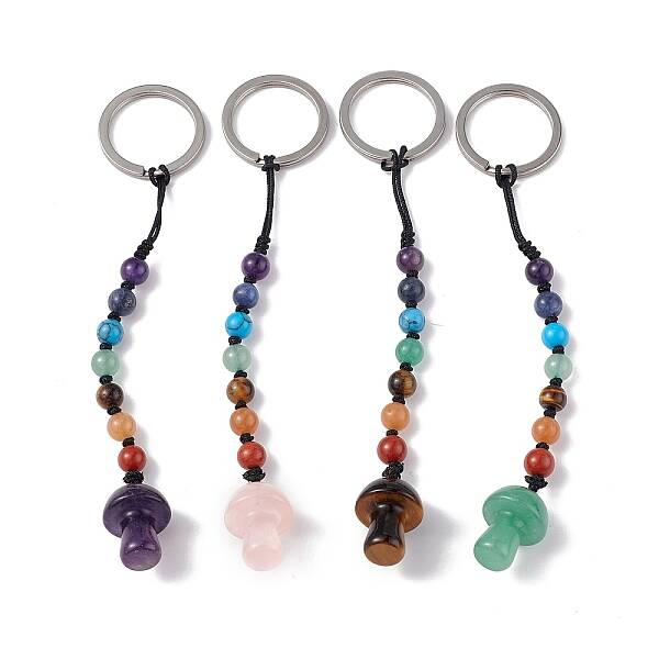 7 Chakra Gemstone Beads Keychain