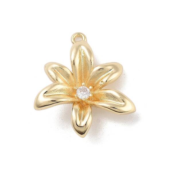 Brass Pave Clear Cubic Zirconia Pendants