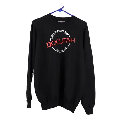 Docutah Hanes College Sweatshirt - Medium Black Cotton Blend