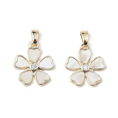 Brass Pave Shell Pendants