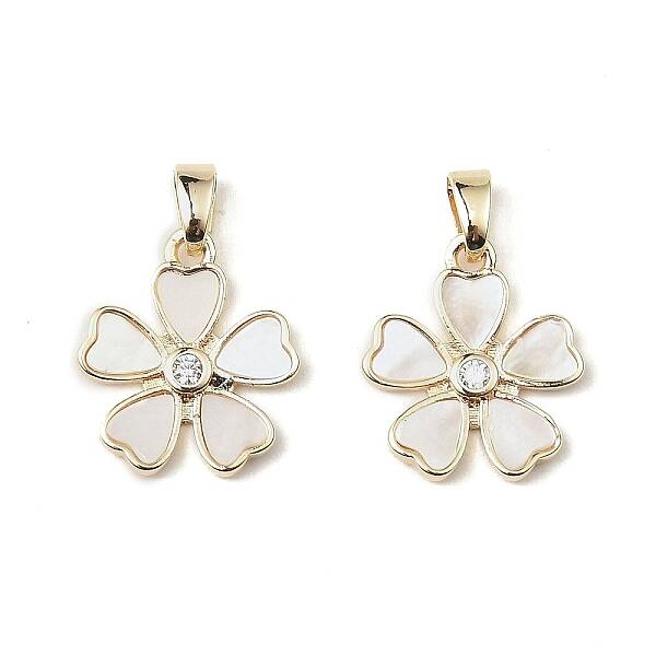 Brass Pave Shell Pendants