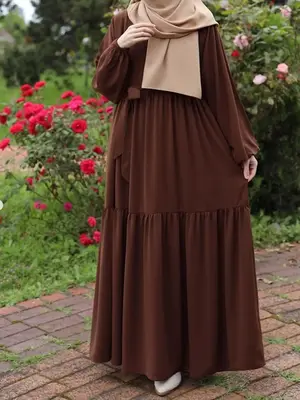Women's Solid Color Long Sleeve Abaya, Modest Casual Open Front Maxi Muslim Dress, Ladies Islamic Clothing for All Seasons, w...