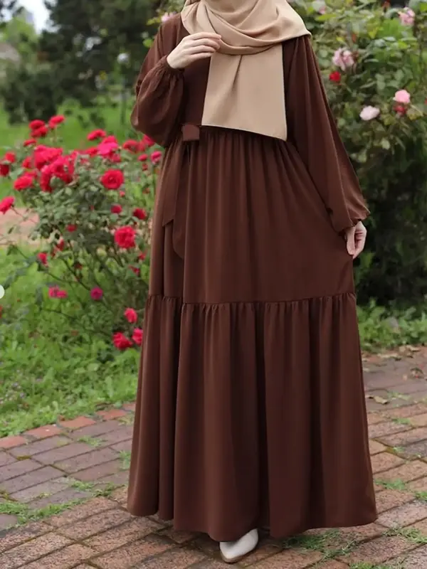 Women's Solid Color Long Sleeve Abaya, Modest Casual Open Front Maxi Muslim Dress, Ladies Islamic Clothing for All Seasons, w...