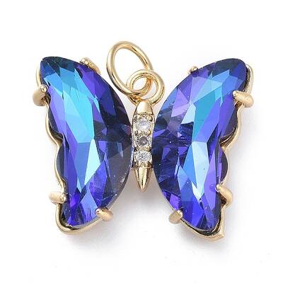 Brass Micro Pave Clear Cubic Zirconia Pendant
