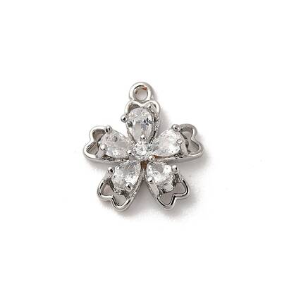 Brass Micro Pave Cubic Zirconia Charms