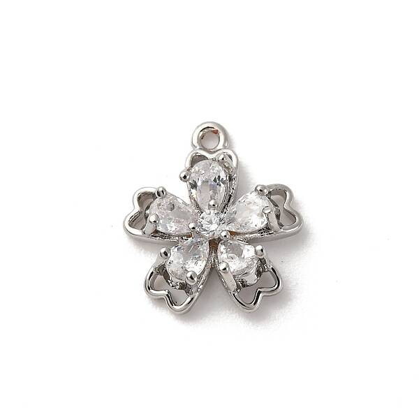 Brass Micro Pave Cubic Zirconia Charms