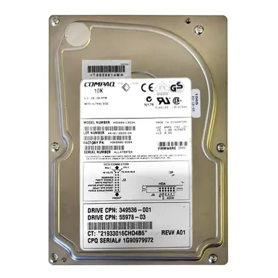 349536-001 HP 4.3GB Wide Ultra2 SCSI 7200 3.5-inch Hard Drive