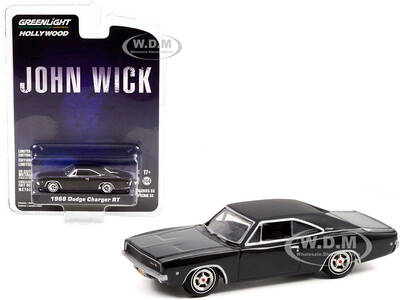1968 Dodge Charger R/T Gloss Black with Vinyl Black Top John Wick (2014) Movie Hollywood Series Release 33 1/64 Diecast Model...