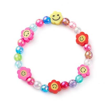 Handmade Polymer Clay Beads Stretch Bracelets for Kids