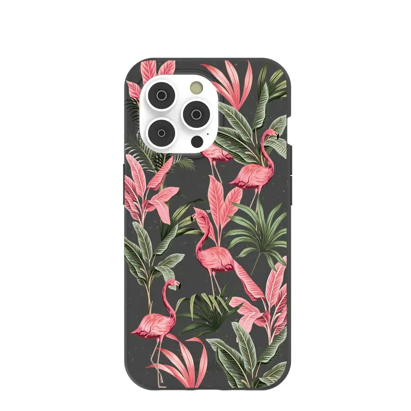 Black Flamingo Party iPhone 14 Pro Case