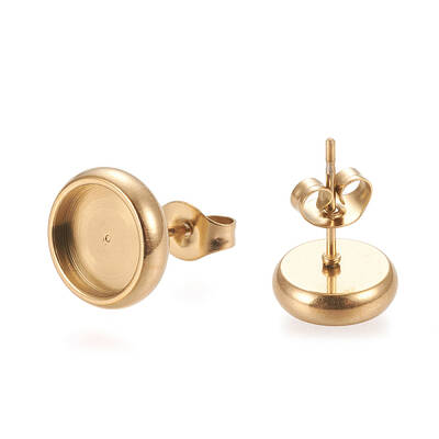 Ion Plating(IP) 304 Stainless Steel Stud Earring Settings