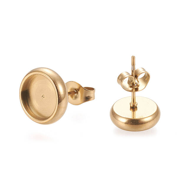 Ion Plating(IP) 304 Stainless Steel Stud Earring Settings