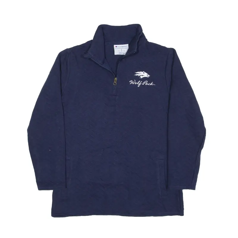 CHAMPION Wolf Pack Sweatshirt Blue 1/4 Zip Mens S