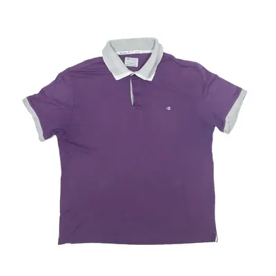 CHAMPION Heritage Fit Polo Shirt Purple Short Sleeve Mens L