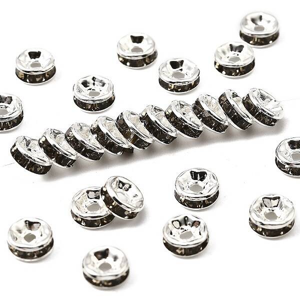Brass Grade A Rhinestone Spacer Beads
