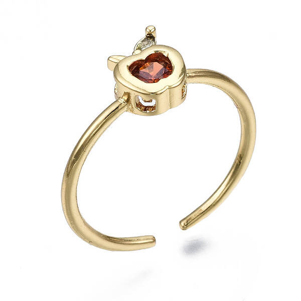 Brass Micro Pave Cubic Zirconia Cuff Rings