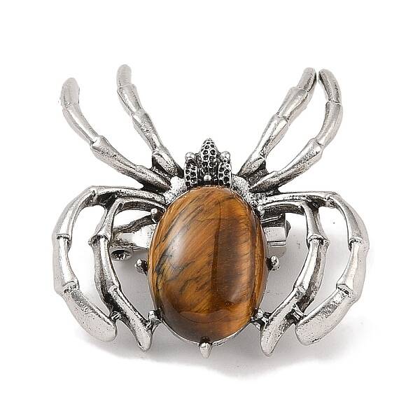 Natural Tiger Eye Brooches