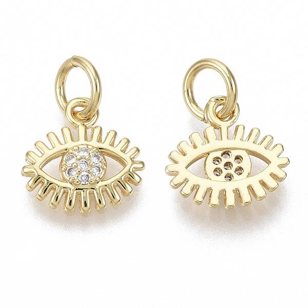 Brass Micro Pave Cubic Zirconia Charms