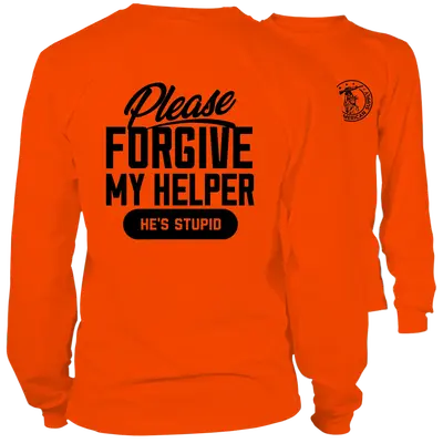 My Helper - Long Sleeve Hi-Vis Safety Orange Shirt