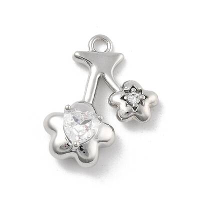 Brass Micro Pave Cubic Zirconia Pendants
