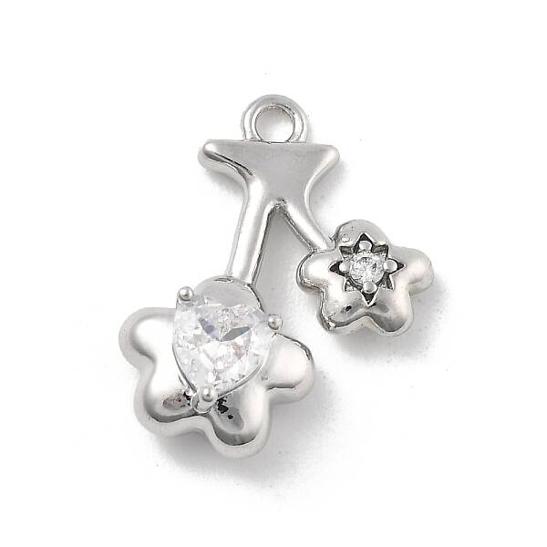 Brass Micro Pave Cubic Zirconia Pendants