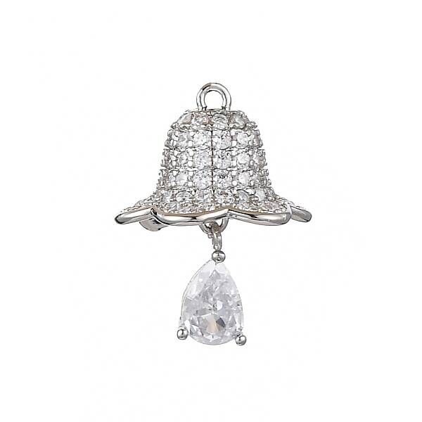 Rack Plating Brass with Cubic Zirconia Pendants
