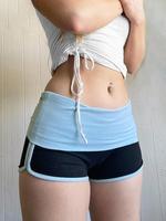 Women's Colorblock Drop Waist Shorts, Summer Female Shorts, Casual Comfy Skinny Shorts for Daily Outdoor Wear, Ladies Bottoms...