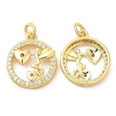 Brass Micro Pave Cubic Zirconia Pendants
