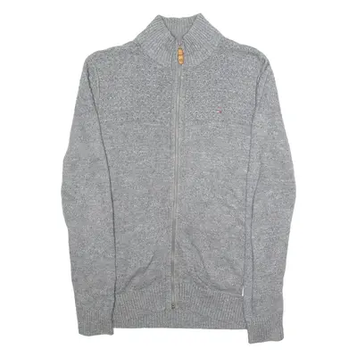 TOMMY HILFIGER Mens Jumper Grey High Neck Tight Knit XL